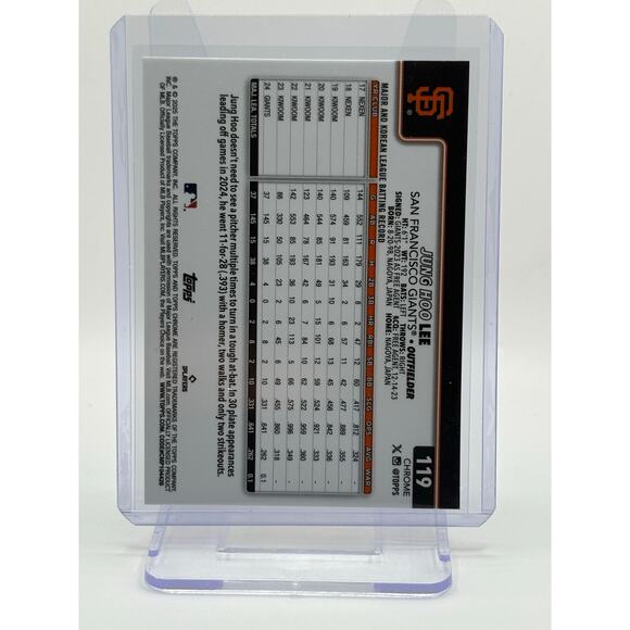 2025 Topps Chrome Jung Hoo Lee Silver Geometric Refractor San Francisco Giant - Picture 2 of 2